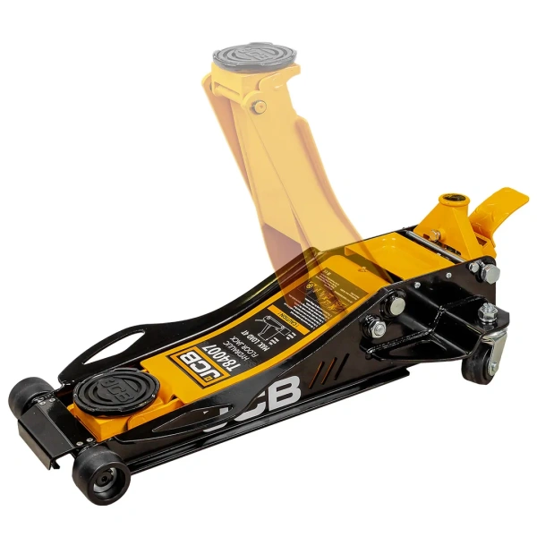 Домкрат подкатной гидравлический низкопрофильный двухпоршневой с резиновой накладкой 4т (h min 78мм, h max 500мм)