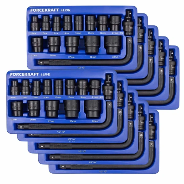 ( 10 K-T ) Набор головок ударных 15пр. 1/2''(6-гр.) (10,12, 13, 14, 15, 17, 19, 21, 22, 24, 27, 30, 32мм) в ложементе''