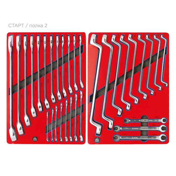 Набор инструментов СТАРТ в серой тележке 161 предмет МАСТАК 52-05161G