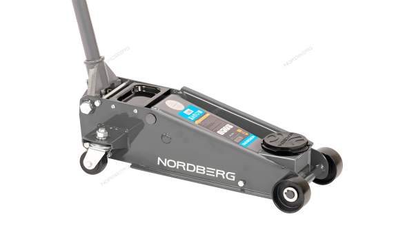 Домкрат подкатной 3 тонн 120-450 мм с резиновой насадкой быстрый подъем серый NORDBERG N32030 G