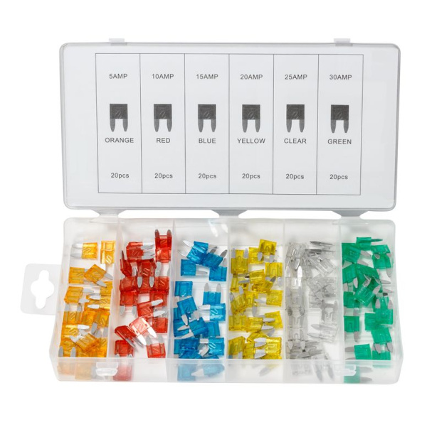 Предохранители флажковые, 120пр. (5А, 10А, 15А, 20А, 25А, 30А)