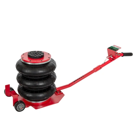 Домкрат подкатной пневматический 3т(6-12bar, h min 135мм, h max 450мм, 3 подушки, Ø270мм)