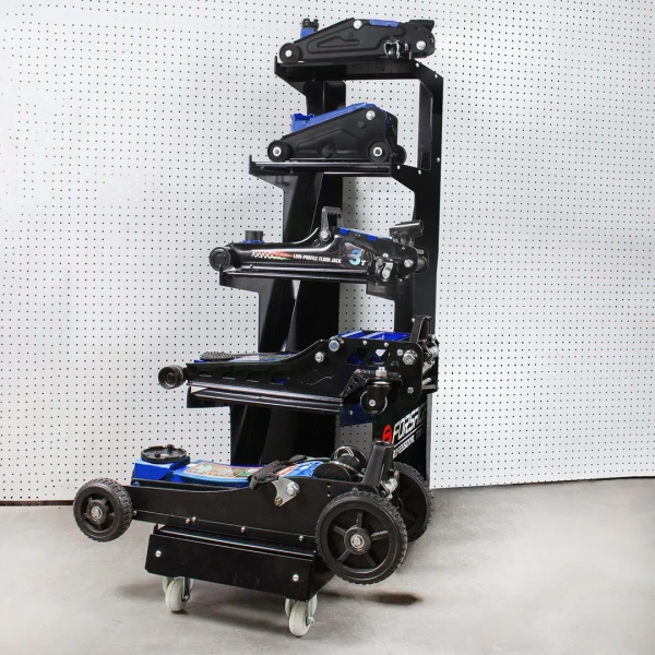 Стеллаж-стенд напольный передвижной металлический (размеры в собр.виде 1350х1000х400мм, 5 полок, max нагрузка 300кг)