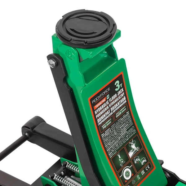 Домкрат подкатной гидравлический низкопрофильный двухпоршневой с резиновой накладкой 3т (h min 75мм, h max 505мм)