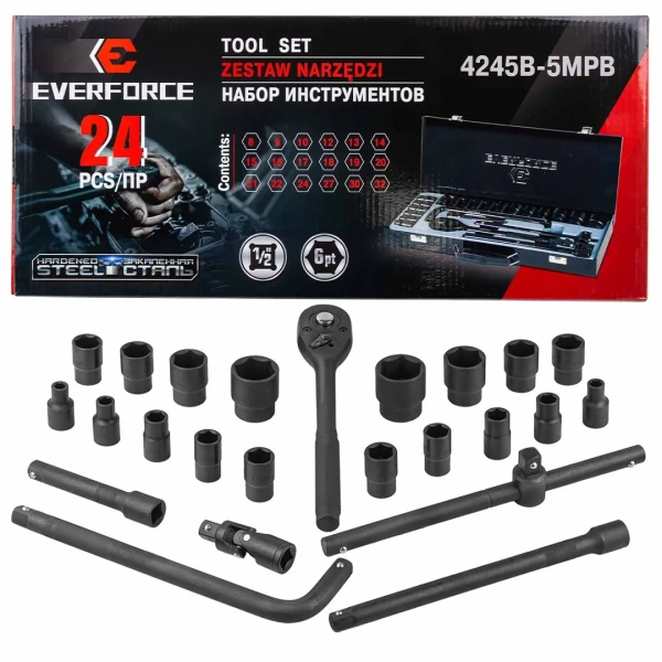 Набор инструментов 24пр. 1/2''(6гр.)(8-32мм)