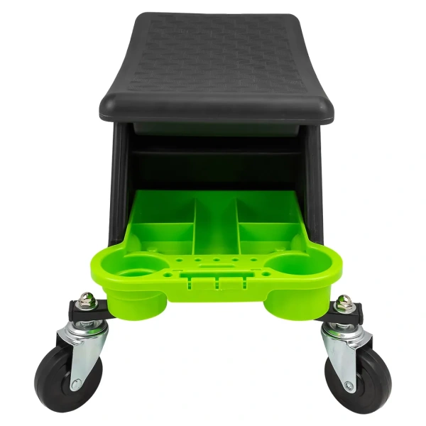 Стул пластиковый передвижной с выдвижным ящиком и пластиковыми ложементами (г/п 130кг, сиденье 450х250мм, ящик 225х210х125мм, ложемент 260х250х50мм)