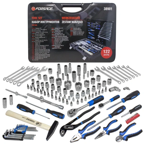 Набор инструментов 122 пр. 1/4'',1/2''(6гр.)(4-32мм)