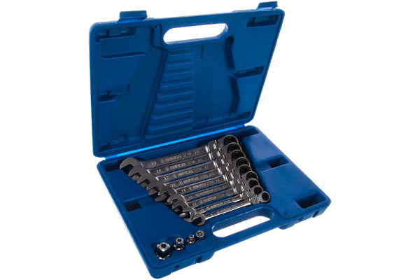 Набор комбинированных трещоточных ключей, 8-19 мм, кейс, 13 предметов KING TONY 13013MR