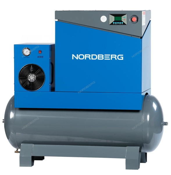 Компрессор винтовой, 7,5кВт, ресивер 350л, 10Бар, 900л/мин NORDBERG NCA10RD