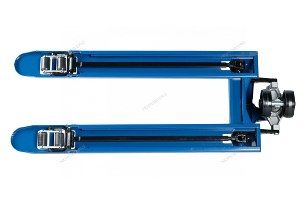 Тележка (рохля) складская гидравлическая с низким подхватом 1,5 т, с полиуретановыми колесами, мин. высота 52 мм NORDBERG N3903-15