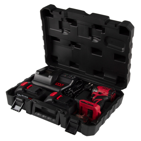 Аккумуляторный шуруповерт MIGHTY SEVEN DS-202AP, ударный, 18 В, 4 предмета, кейс, в комплекте набор бит