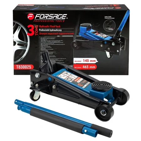 Домкрат подкатной гидравлический 3 т (h min 145мм, h max 465мм)c резиновой накладкой