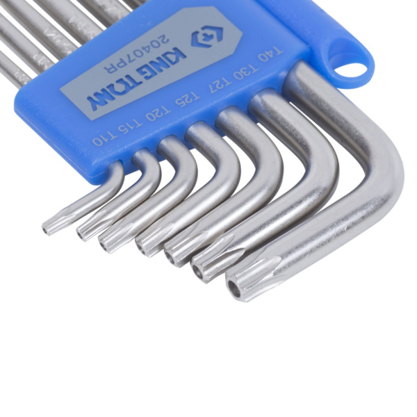 Набор Г-образных TORX, T10-T40, короткие с отверстием, 7 предметов KING TONY 20407PR