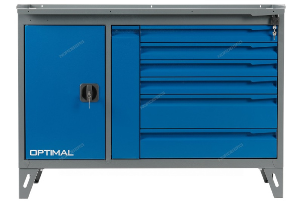 Верстак слесарный NORDBERG NW207, 2-х тумбовый, 7 ящиков