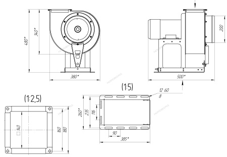 Вентилятор для удаления выхлопных газов NORDBERG вр-300-45-2 (B3)