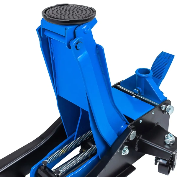 Домкрат подкатной гидравлический низкопрофильный двухпоршневой с резиновой накладкой и быстрым подьемом 3т (h min 75мм, h max 465мм)