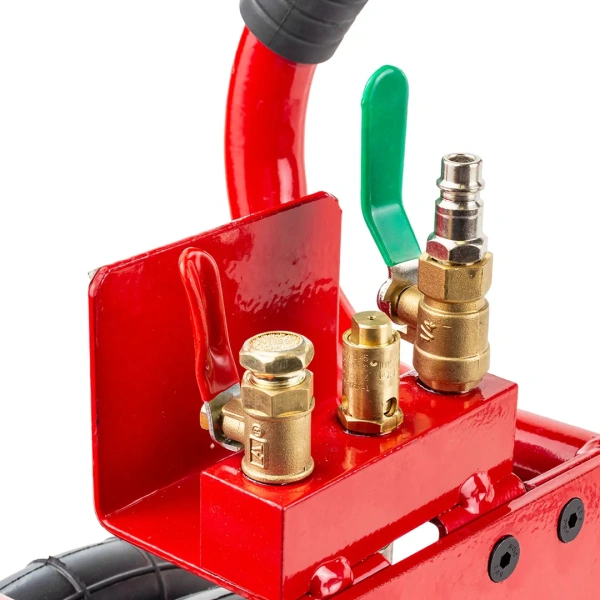 Домкрат подкатной пневматический 3,5т(6-12bar, h min 135мм, h max 420мм, 3 подушки, Ø270мм)