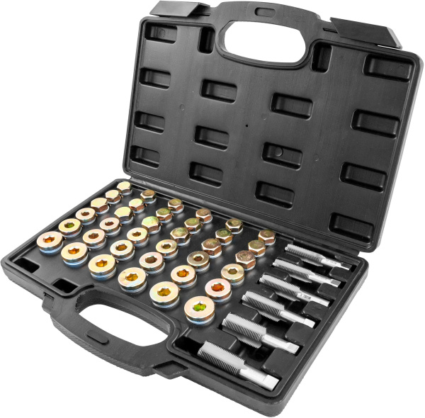 Набор для восстановления резьбы маслосливных отверстий М13-М22 114 предметов Thorvik ODPRK1322