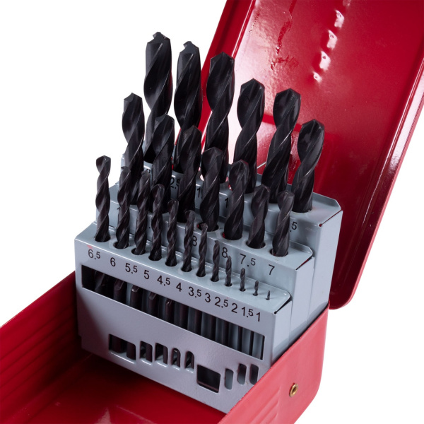 Набор сверл по металлу KING TONY 11325SQ, HSS 1,0-13,0 мм, 25 предметов