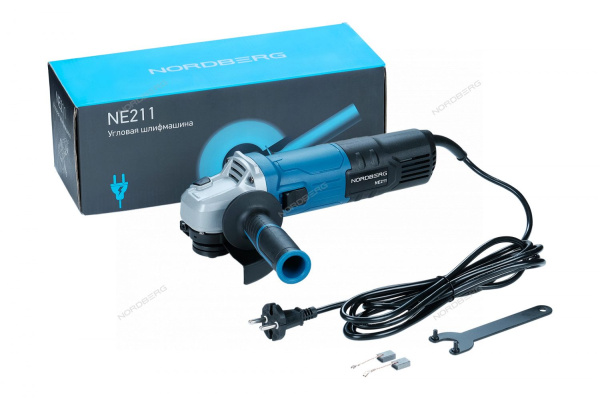 Угловая шлифовальная машин с регулировкой оборотов, Ø диска 125 мм, 3000-11000 об/мин, 1050 Вт NORDBERG NE211