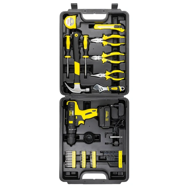 Набор инструментов с аккумуляторным шуруповертом 57пр(16V, 1.3Ah),в кейсе