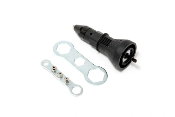 Адаптер-заклепочник для дрели (2.4, 3.2, 4.0, 4.8мм, min 11Nm, max 1000 об/мин), в блистере