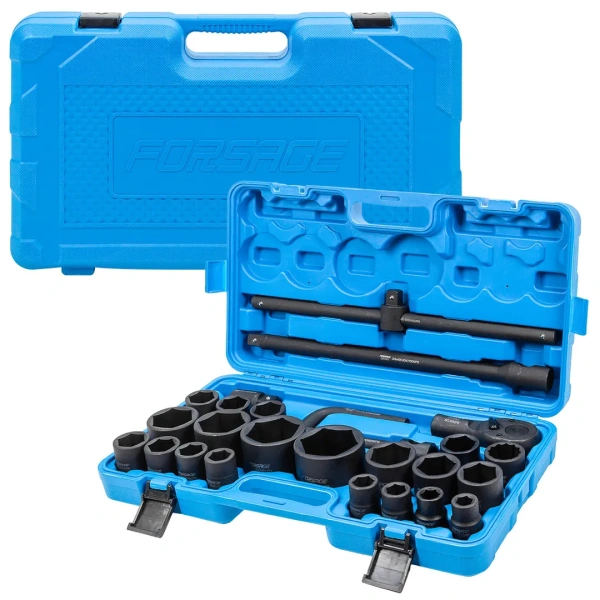 Набор инструментов ударных 26пр, 3/4''1''(6гр.)(17,19,22,24,27,30,32,33,34,35,36,36-12гр,38,41,46,50мм,1'':55,60,65мм)