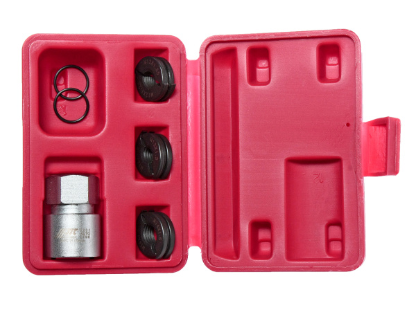 Набор инструментов для восстановления резьбы шпилек колес в кейсе JTC 5201 (М12х1,25, М12х1,5, М14х1,5)