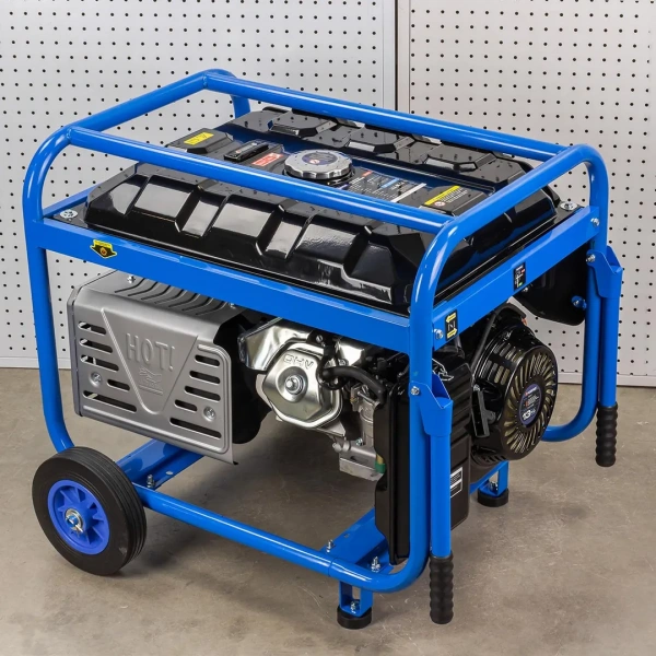 Генератор автономный бензиновый (1670/5000Вт ном., 3 роз. 220В~50Гц+роз.400В, двиг.13л.с., бак для бензина 25л, бензин АИ-92, время раб. 8ч, шум 97дБ)