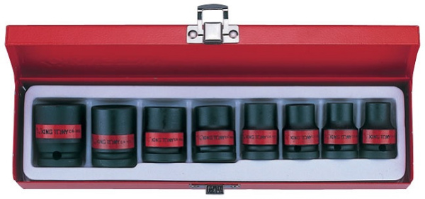 Набор ударных торцевых головок KING TONY 4408SP, 1/2", шестигранные, 3/8"-5/16" мм, 8 предметов