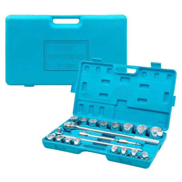 Набор инструментов 21пр. 3/4''(6гр.) (19,21,22,23,24,26,27,30,32,34,36,38,41,46,48,50мм) в пласт.кейсе