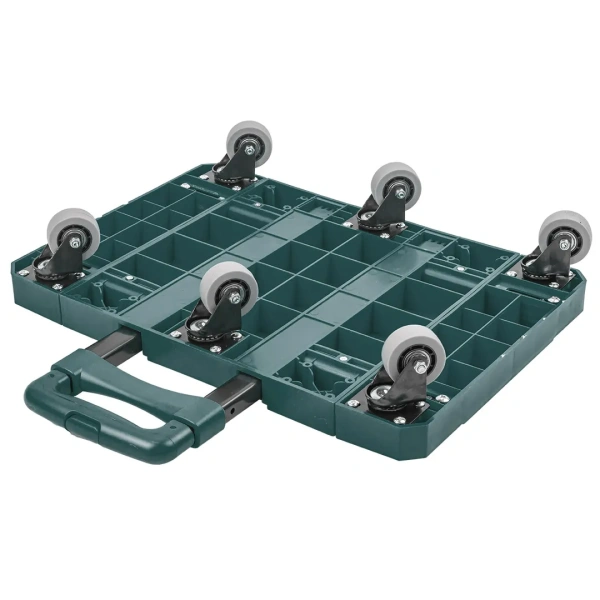 Тележка платформенная складная с телескопической ручкой+набор эластичных шнуров(в разложенном виде:56х33х101см,в сложенном:47х49х12см,г/п180кг)