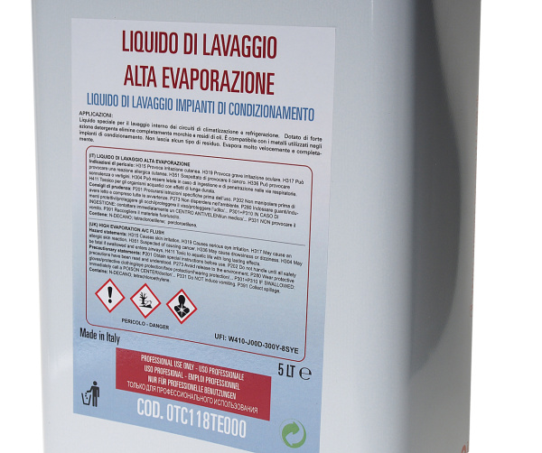 Растворитель СОЛЬВЕНТ для промывки кондиционера Spin-01403 (5 л, применяется с JTC 1409 и JTC 4631, SPIN SRL)