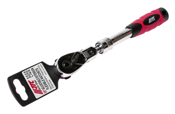 Трещотка шарнирная телескопическая с резиновой рукояткой JTC 5029 (3/8", 72 зуба, 240-340 мм)