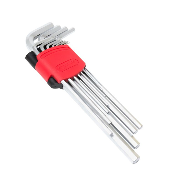 Набор ключей Г-образных 6-гранных экстра длинных, 11пр. (1.5, 2, 2.5, 3, 4, 5, 6, 7, 8, 10, 12мм)в пластиковом держателе