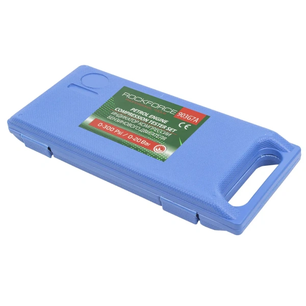 Индикатор компрессии бензинового двигателя Profi (0-21Bar, М14, М18 + жесткий прижимной адаптер-переходник-2шт) 4пр., в кейсе