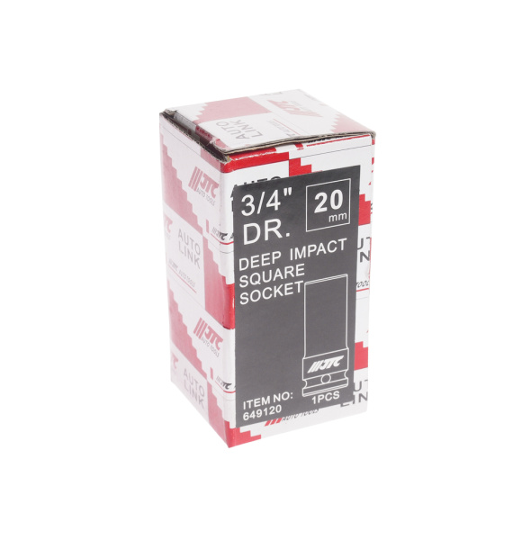 Головка торцевая 4-х гранная ударная глубокая JTC 649120 (квадрат, 3/4", 20 мм, L=90 мм)