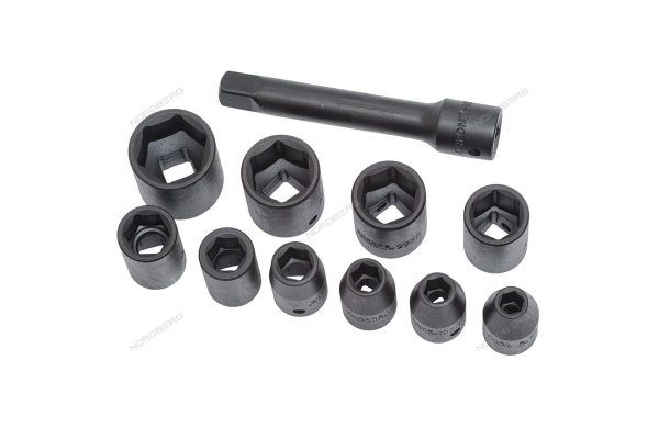 Пневмогайковерт в кейсе с головками 1/2" NORDBERG IT250KIT