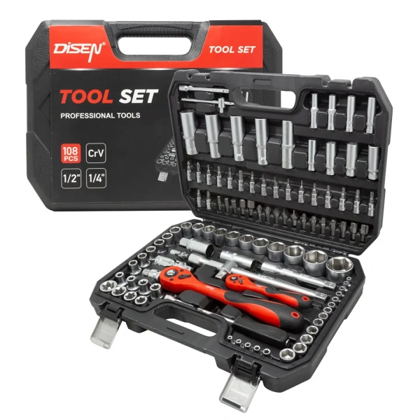 Набор инструментов 108пр.1/4''1/2''(6гр.)(4-32мм)