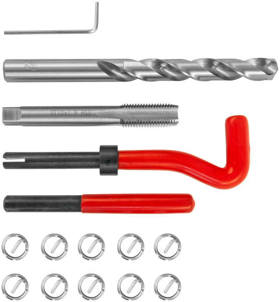 Набор для восстановления резьбы M12x1.5 15 предметов Thorvik TRIS1215