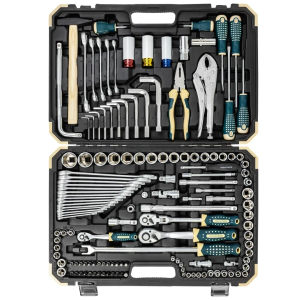 Набор инструментов 142+6пр. 1/4'', 3/8'', 1/2''(6гр.)