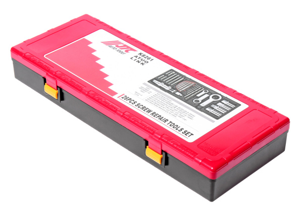 Набор инструментов для демонтажа крепежных элементов с поврежденной резьбой JTC K8261 (26 предметов в кейсе)