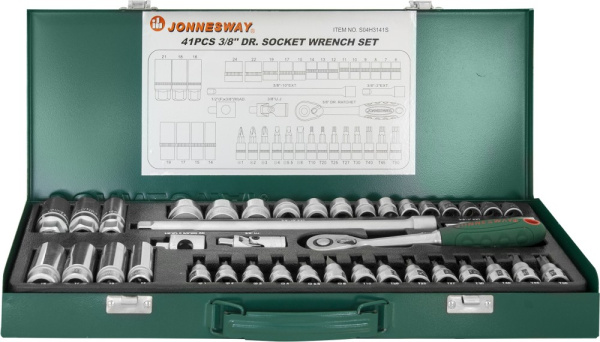 Набор головок торцевых S04H3141S, 3/8"DR, 6-24 мм, 41 предмет