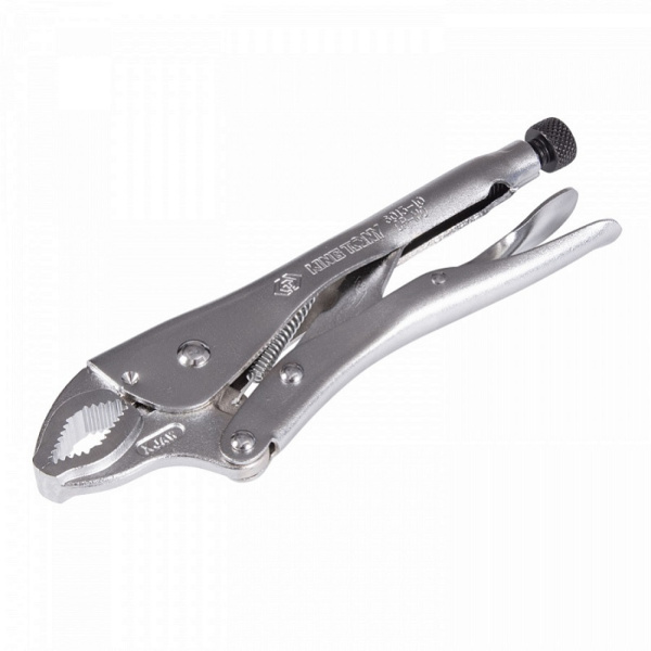 Зажим с фиксатором KING TONY 6013-10R, 250 мм, с закругленными губками