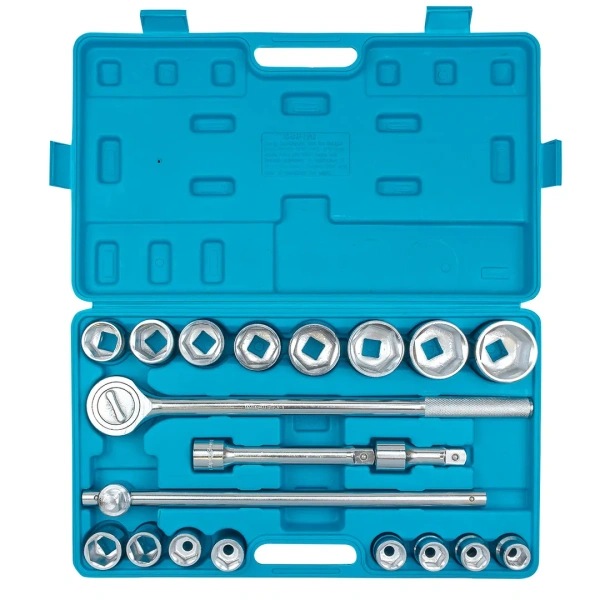 Набор инструментов 21пр. 3/4''(6гр.) (19,21,22,23,24,26,27,30,32,34,36,38,41,46,48,50мм) в пласт.кейсе