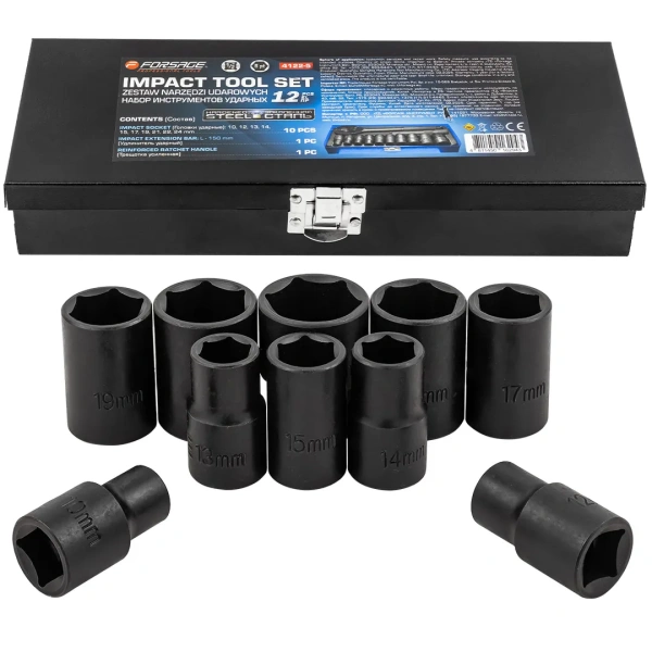 Набор инструментов ударных 12пр. 1/2''(6гр.)