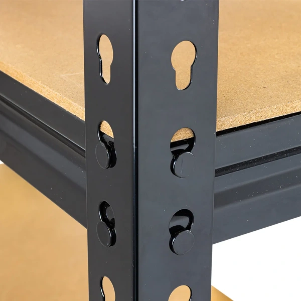 Стеллаж металлический для хранения (5 полок, дерево ДСП 6мм, толщина металла 1мм, max нагрузка 75кг, размеры в собр. виде 1500х700х300мм)