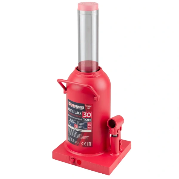 Домкрат бутылочный 30т с клапаном(h min-255мм,h max-423мм)
