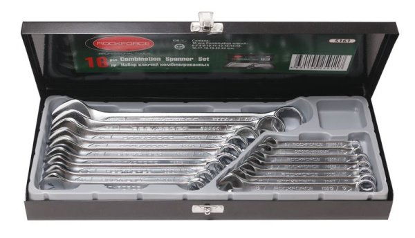 Набор ключей комбинированных 16пр.(6-19,22, 24мм),в метал. кейсе