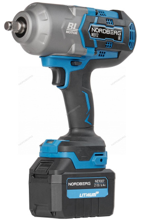 Гайковерт аккумуляторный NORDBERG NE812K (1/2", 20 В, 1700 Нм, 2 аккумулятора 6 A и зарядное устройство, в кейсе)